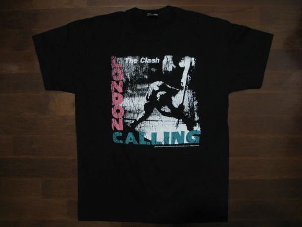 CLASH - LONDON CALLING - Distressed Printed -  Two Sided Printed  T-Shirt